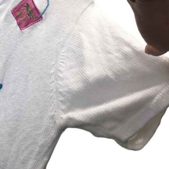 Vintage Teddi Cardigan Large Crochet Cottagecore Granny Grandma eclectic 80s - Picture 3 of 11